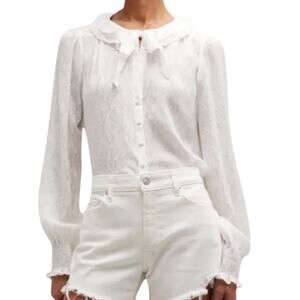 NWOT Paige Dianna Ruffle Silk White Blouse – Sz Small